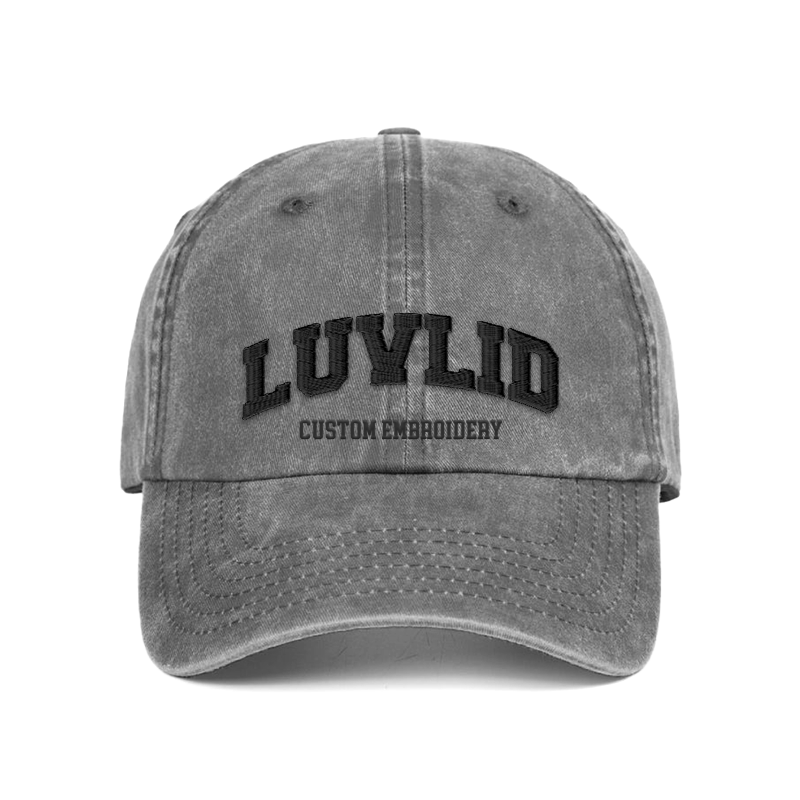Custom Embroidered Logo/Text -  Personalized Vintage Washed Baseball Cap
