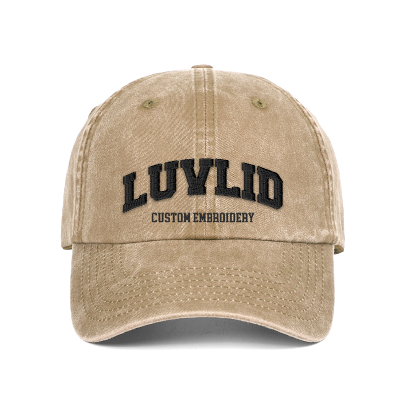 Custom Embroidered Logo/Text -  Personalized Vintage Washed Baseball Cap