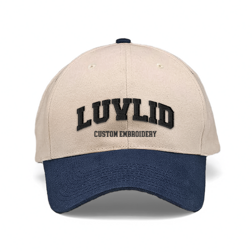 Custom Embroidered Logo/Text -  Personalized Vintage Two-tone Dad Hat