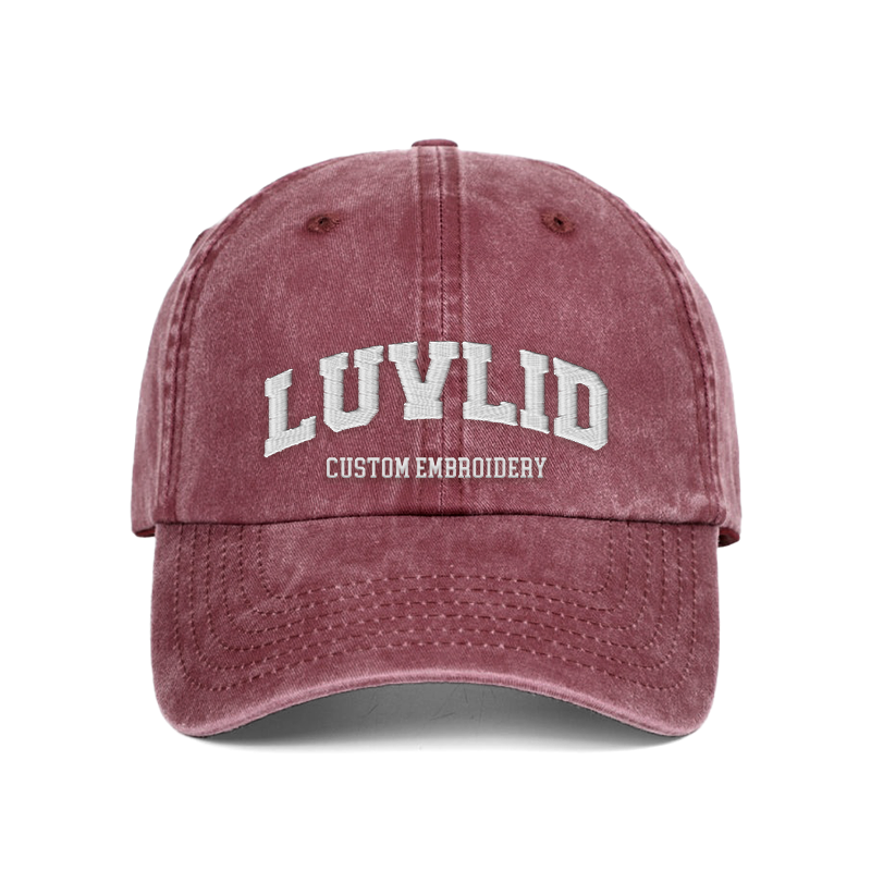 Custom Embroidered Logo/Text -  Personalized Vintage Washed Baseball Cap