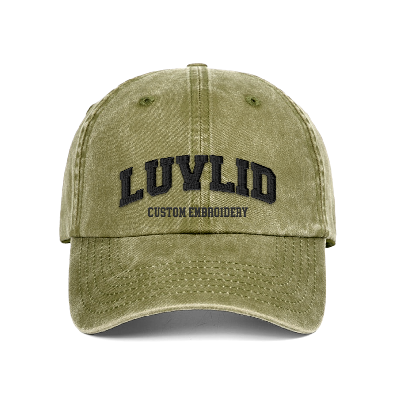 Custom Embroidered Logo/Text -  Personalized Vintage Washed Baseball Cap