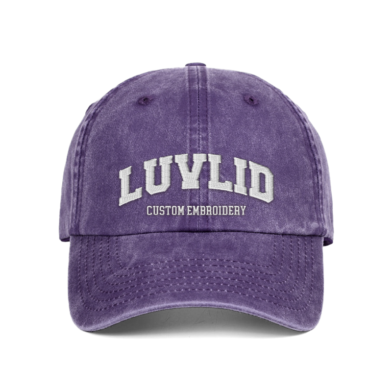 Custom Embroidered Logo/Text -  Personalized Vintage Washed Baseball Cap