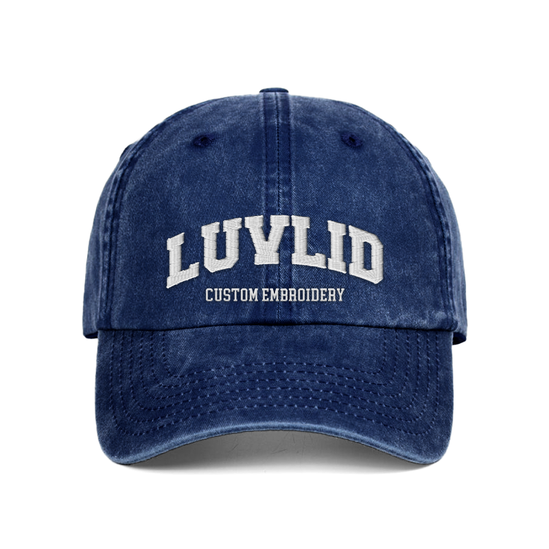 Custom Embroidered Logo/Text -  Personalized Vintage Washed Baseball Cap