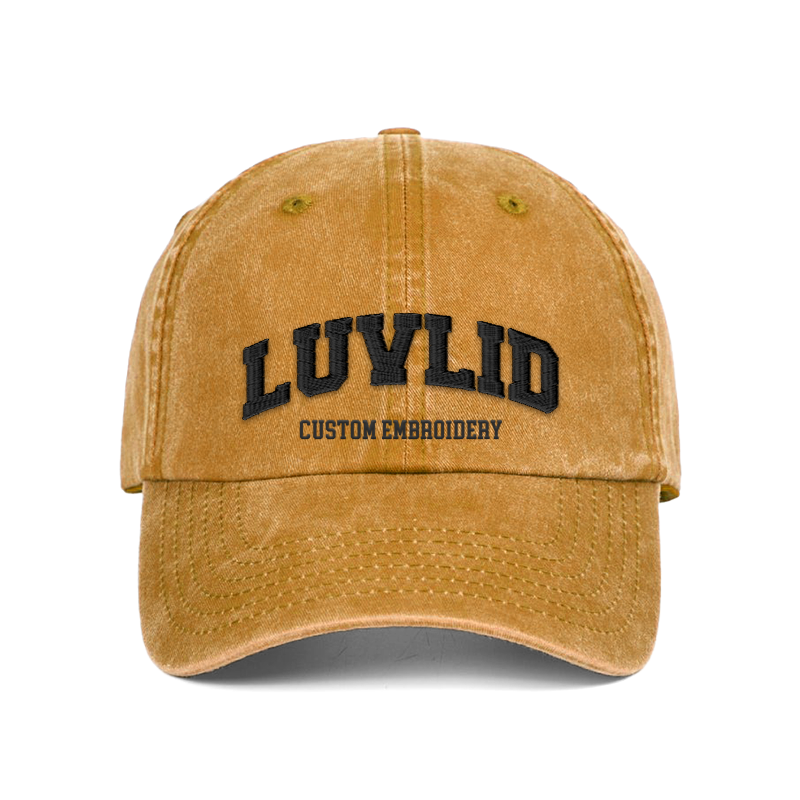 Custom Embroidered Logo/Text -  Personalized Vintage Washed Baseball Cap